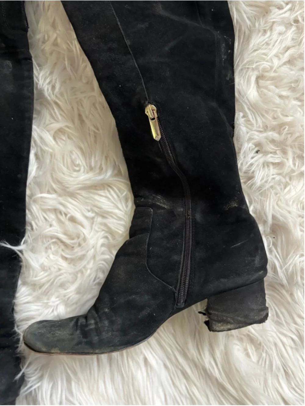 Sam Edelman black well worn over the knee thigh high boots 7.5